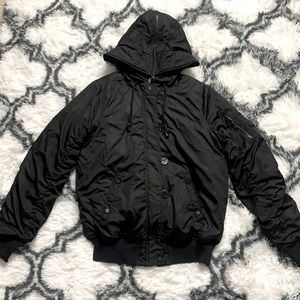 Black & Orange Puffer Coat